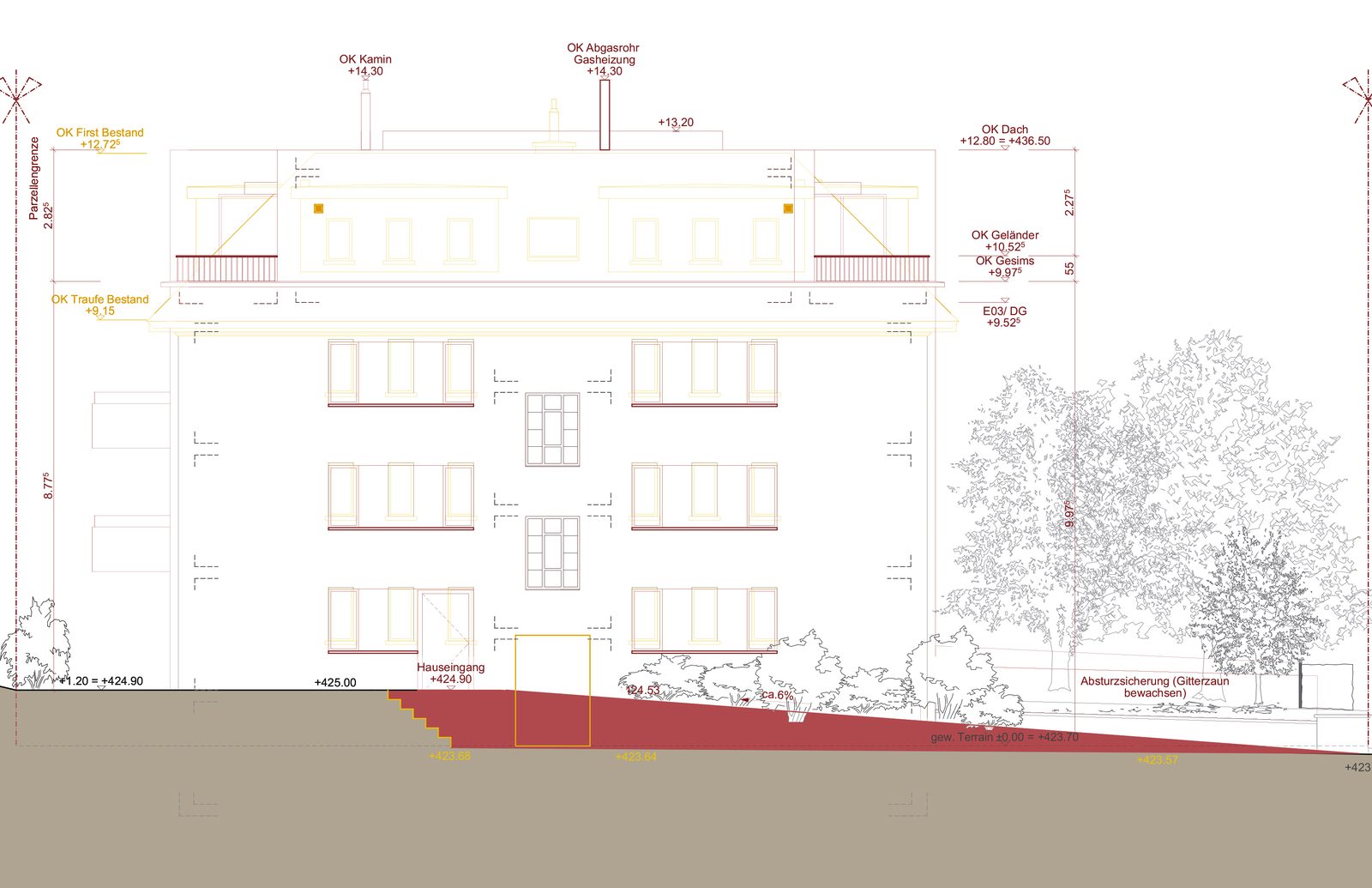 Umgebung Mehrfamilienhaus, Steinwiesstrasse — Ansicht 1