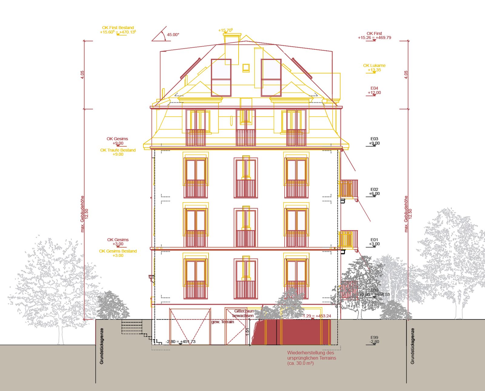 Umgebung Mehrfamilienhaus, Ulrichstrasse — Ansicht 1